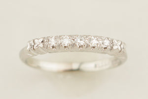 ANTIQUE ART DECO c1920 DIAMOND BAND 18ct WHITE GOLD & PALLADIUM