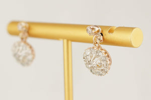 ANTIQUE EDWARDIAN c1910 .80ct DIAMOND EARRINGS 9ct GOLD