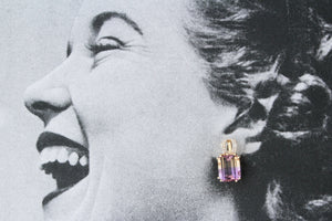 MODERN 10.20ct AMETRINE & DIAMOND EARRINGS 9ct GOLD