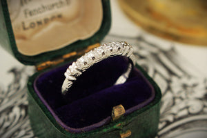 ANTIQUE ART DECO c1920 DIAMOND BAND 18ct WHITE GOLD & PALLADIUM