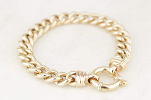 ANTIQUE EDWARDIAN c1900 9ct GOLD CURB LINK BRACELET