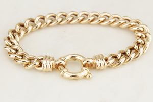 ANTIQUE EDWARDIAN c1900 9ct GOLD CURB LINK BRACELET