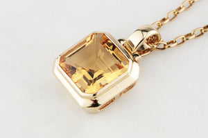 MODERN 12ct CITRINE ENHANCER PENDANT 9ct GOLD