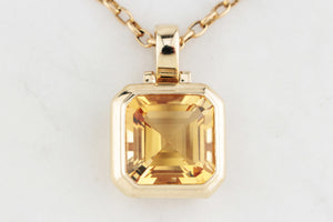 MODERN 12ct CITRINE ENHANCER PENDANT 9ct GOLD
