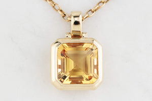 MODERN 12ct CITRINE ENHANCER PENDANT 9ct GOLD