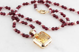 MODERN 12ct CITRINE ENHANCER PENDANT 9ct GOLD