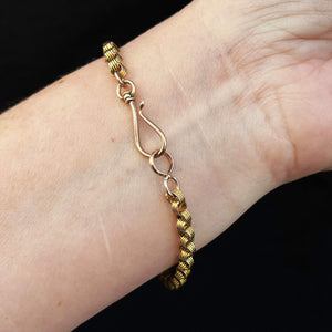 ANTIQUE VICTORIAN FANCY LINK BRACELET 9ct YELLOW GOLD