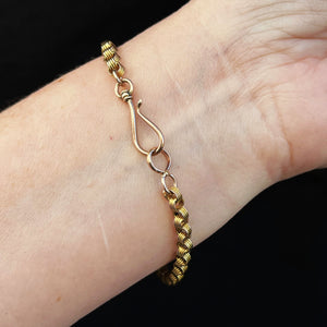 ANTIQUE VICTORIAN FANCY LINK BRACELET 9ct YELLOW GOLD