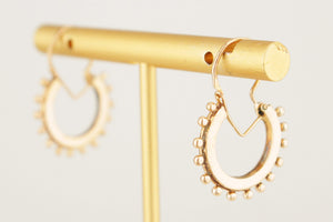 ANTIQUE VICTORIAN 1896 BEAD HOOP EARRINGS 18ct GOLD