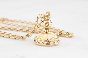 VINTAGE ANTIQUE STYLE SARD FOB PENDANT 9CT GOLD