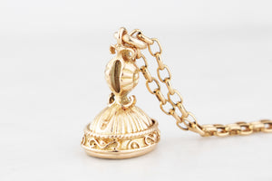 VINTAGE ANTIQUE STYLE SARD FOB PENDANT 9CT GOLD