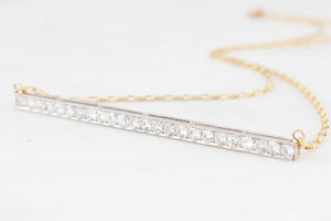 ART DECO 1.85ct DIAMOND BAR PENDANT 14ct GOLD