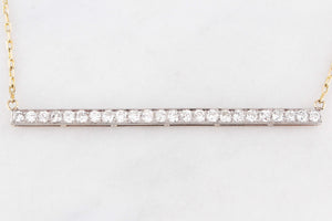 ART DECO 1.85ct DIAMOND BAR PENDANT 14ct GOLD