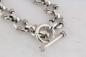 VINTAGE ESTATE STERLING SILVER ORNATE LINK CHAIN