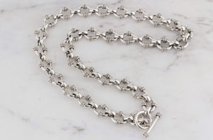 VINTAGE ESTATE STERLING SILVER ORNATE LINK CHAIN