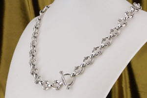 VINTAGE ESTATE STERLING SILVER ORNATE LINK CHAIN