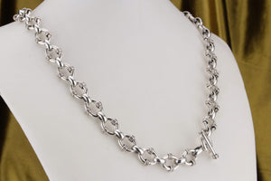 VINTAGE ESTATE STERLING SILVER ORNATE LINK CHAIN