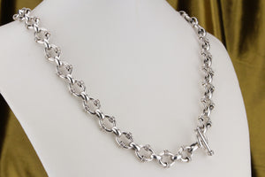 VINTAGE ESTATE STERLING SILVER ORNATE LINK CHAIN