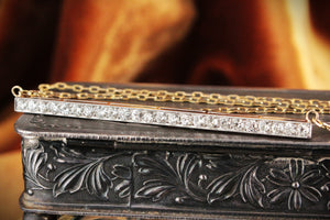 ART DECO 1.85ct DIAMOND BAR PENDANT 14ct GOLD