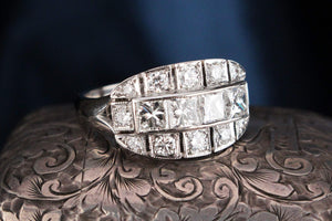 ART DECO 1.71ct DIAMOND RING 18ct WHITE GOLD