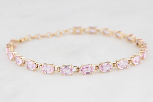 12ct PINK SAPPHIRE BRACELET 10ct GOLD