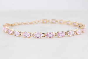 12ct PINK SAPPHIRE BRACELET 10ct GOLD