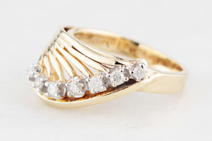 RETRO DIAMOND COCKTAIL RING 10ct GOLD