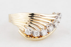 RETRO DIAMOND COCKTAIL RING 10ct GOLD