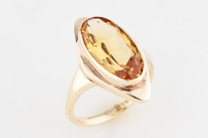MID-CENTURY 4.50ct CITRINE RING 9ct GOLD