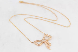 ANTIQUE DIAMOND BOW NECKLACE 9ct GOLD