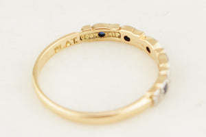 ANTIQUE ART DECO SAPPHIRE & DIAMOND BAND 18ct GOLD & PLATINUM