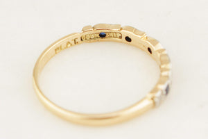 ANTIQUE ART DECO SAPPHIRE & DIAMOND BAND 18ct GOLD & PLATINUM