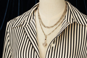 ANTIQUE LATE VICTORIAN c1890 SILVER GUARD CHAIN & HEART LOCKET