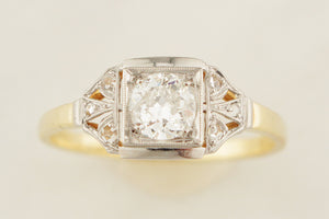 ANTIQUE EDWARDIAN c1900 .50ct DIAMOND RING 15ct GOLD & PLATINUM