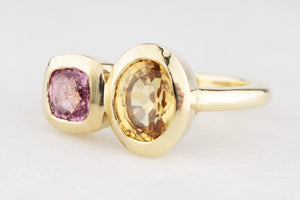 BESPOKE PINK SPINEL & ZIRCON RING 14ct GOLD