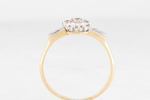 ANTIQUE ART DECO .70ct DIAMOND DAISY RING 18ct GOLD & PLATINUM