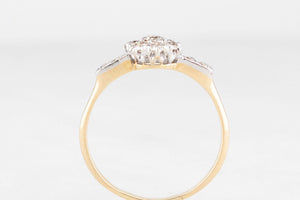 ANTIQUE ART DECO .70ct DIAMOND DAISY RING 18ct GOLD & PLATINUM
