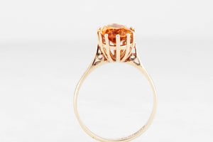 MID-CENTURY 1970 CITRINE RING 9ct GOLD
