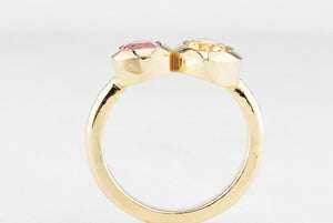 BESPOKE PINK SPINEL & ZIRCON RING 14ct GOLD