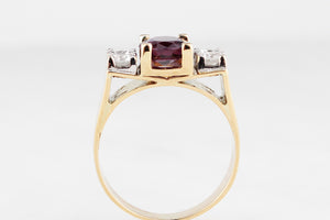 VINTAGE MID-CENTURY RUBY & DIAMOND RING 18ct GOLD