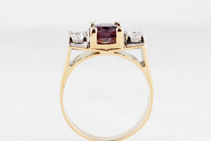VINTAGE MID-CENTURY RUBY & DIAMOND RING 18ct GOLD