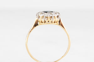 ANTIQUE EDWARDIAN SAPPHIRE & DIAMOND RING 18ct GOLD & PLATINUM