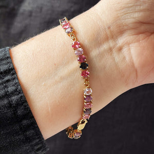 VINTAGE c1970/80 NATURAL 14.80ct SPINEL BRACELET 9ct GOLD