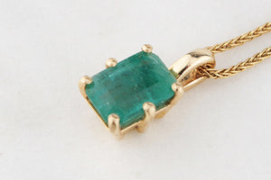 BESPOKE 2.75ct EMERALD PENDANT 10ct GOLD