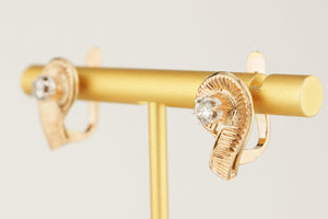 RETRO ESTATE DIAMOND EARRINGS 14ct GOLD