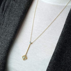 ORIGINAL ART DECO OPAL & SEED PEARL NECKLACE 9ct GOLD