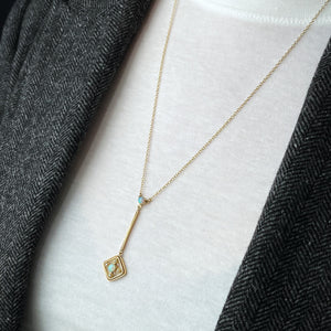 ORIGINAL ART DECO OPAL & SEED PEARL NECKLACE 9ct GOLD