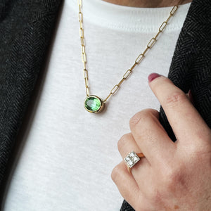 BESPOKE 12ct TOURMALINE NECKLACE 14ct YELLOW GOLD