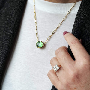 BESPOKE 12ct TOURMALINE NECKLACE 14ct YELLOW GOLD