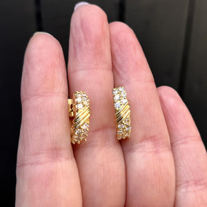 VINTAGE .50ct DIAMOND HOOPS 18ct GOLD